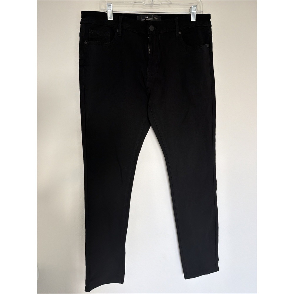 Nick Danger Men's Black Stretch Tapered Leg Viscose Jean Pants 34"W 32"L